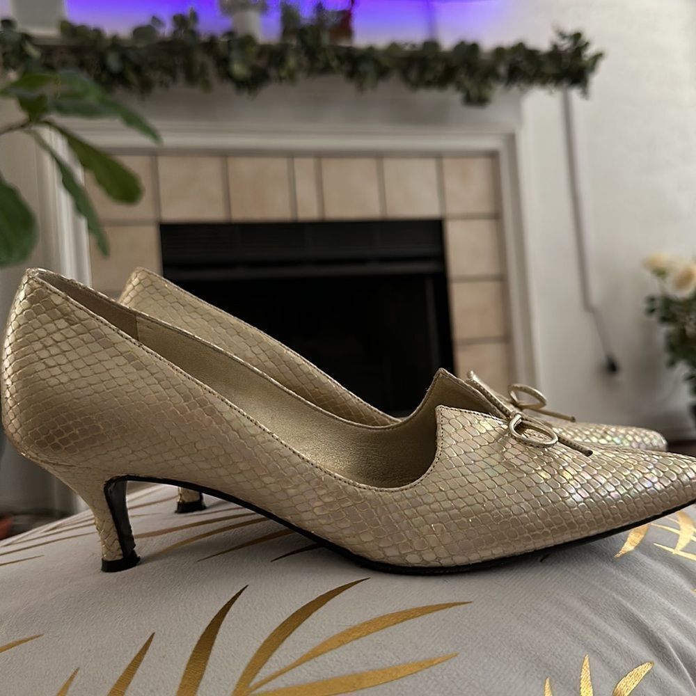 Escada | Marbled Python Embossed Pointy Pumps 7 1… - image 2